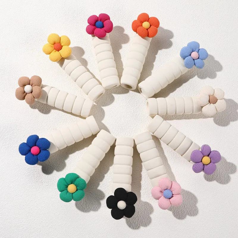 Flower pattern door handle protective casing in round PEVA cover