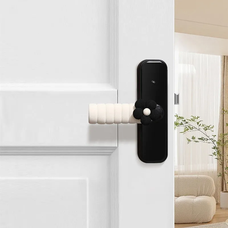 Flower pattern door handle protective casing in round PEVA cover
