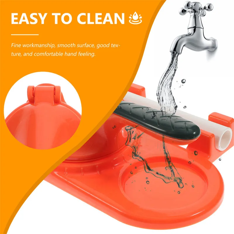 3 In 1 plastic dumpling maker with rolling pin and moulds, green colour, on kitchen countertop