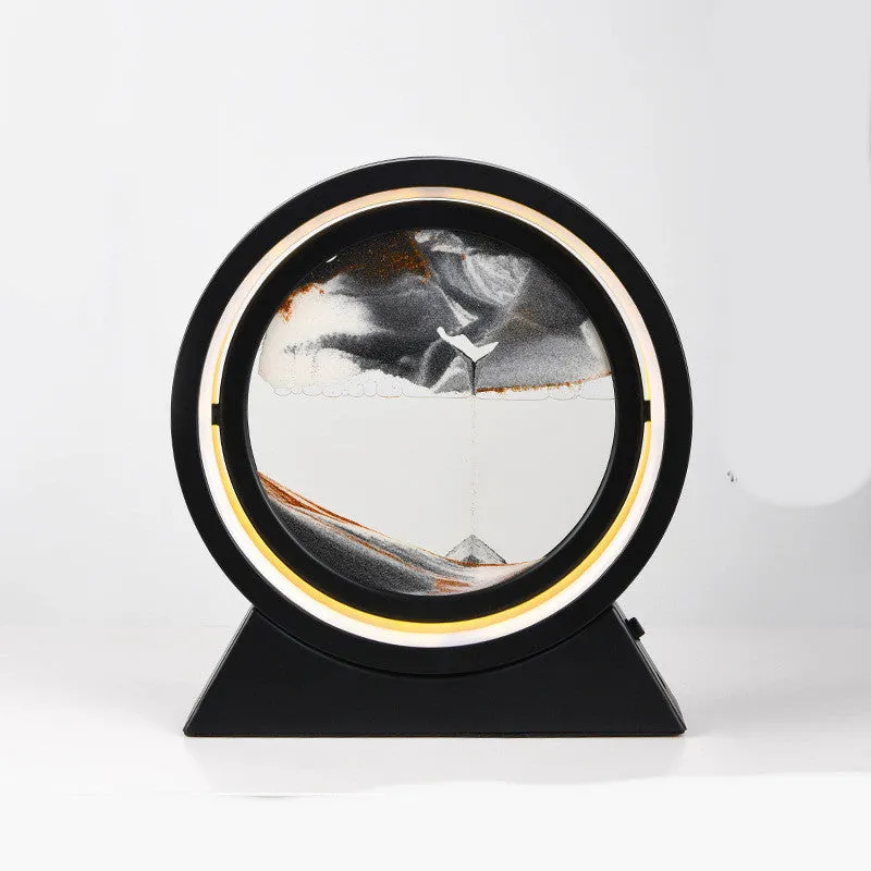 3D dynamic quicksand art ornament in glass casing with plastic base, 24cm tall, in picture colour