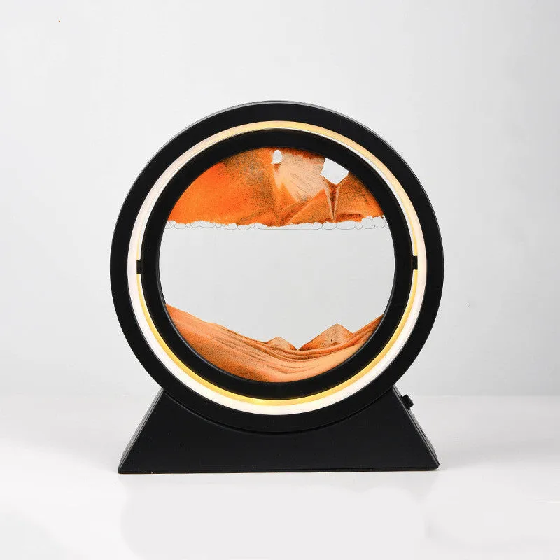 3D dynamic quicksand art ornament in glass casing with plastic base, 24cm tall, in picture colour