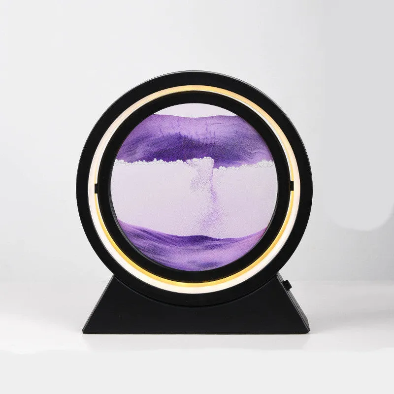 3D dynamic quicksand art ornament in glass casing with plastic base, 24cm tall, in picture colour