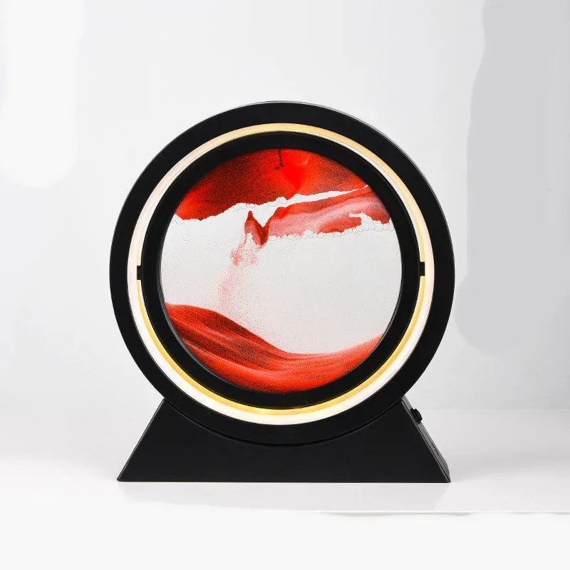 3D dynamic quicksand art ornament in glass casing with plastic base, 24cm tall, in picture colour
