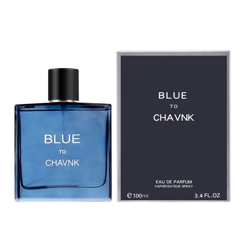 Men's perfume in black bottle with woody citrus fragrance notes of sandalwood and cedar