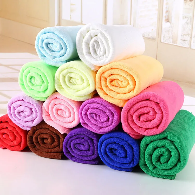Microfiber bath towel 70 x 140cm in beige, blue, brown, green, pink, purple, red, white, yellow