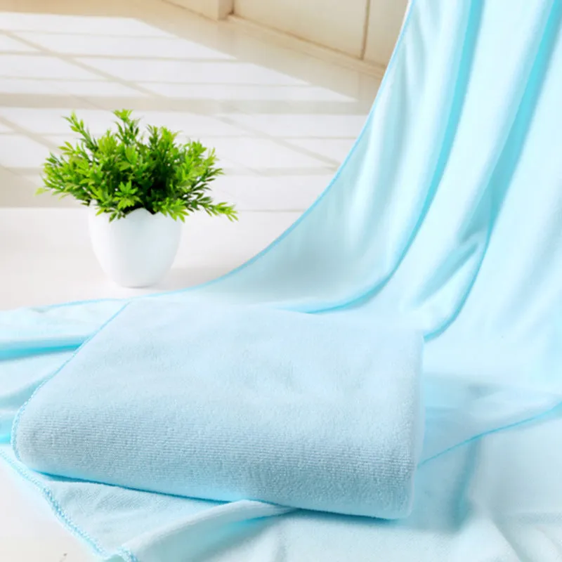 Microfiber bath towel 70 x 140cm in beige, blue, brown, green, pink, purple, red, white, yellow
