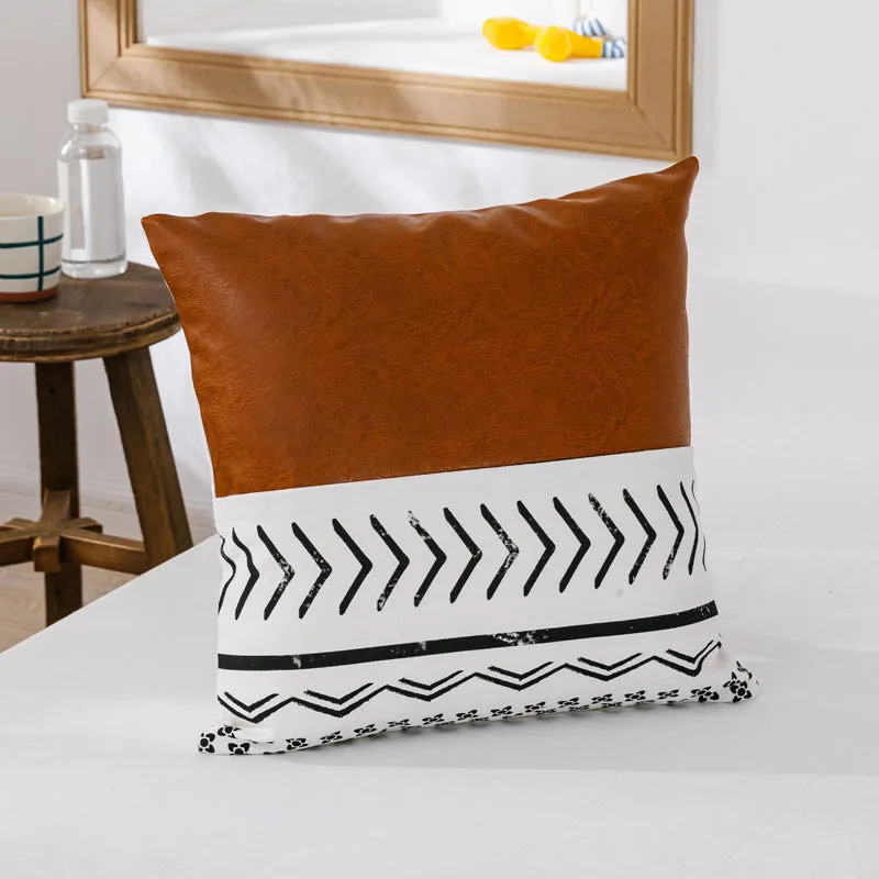 Double sofa cushion set with PP cotton filling, cotton canvas cover, sizes 45cm and 35cm, printed styles