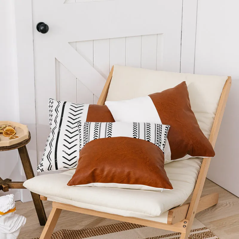 Double sofa cushion set with PP cotton filling, cotton canvas cover, sizes 45cm and 35cm, printed styles