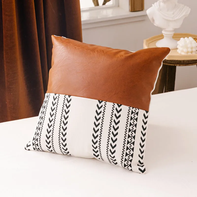 Double sofa cushion set with PP cotton filling, cotton canvas cover, sizes 45cm and 35cm, printed styles