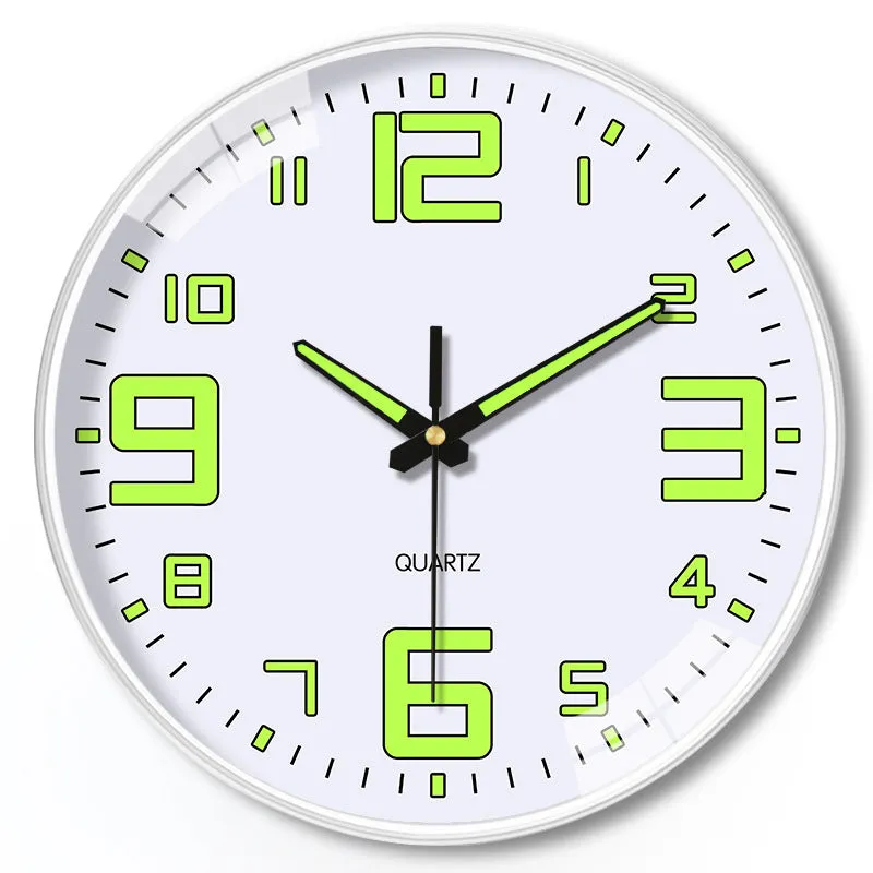 20cm diameter luminous wall clock with modern design and plastic shell for home and office use
