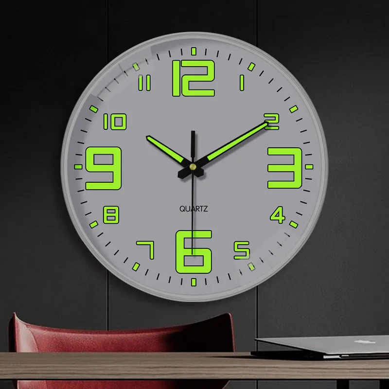 20cm diameter luminous wall clock with modern design and plastic shell for home and office use
