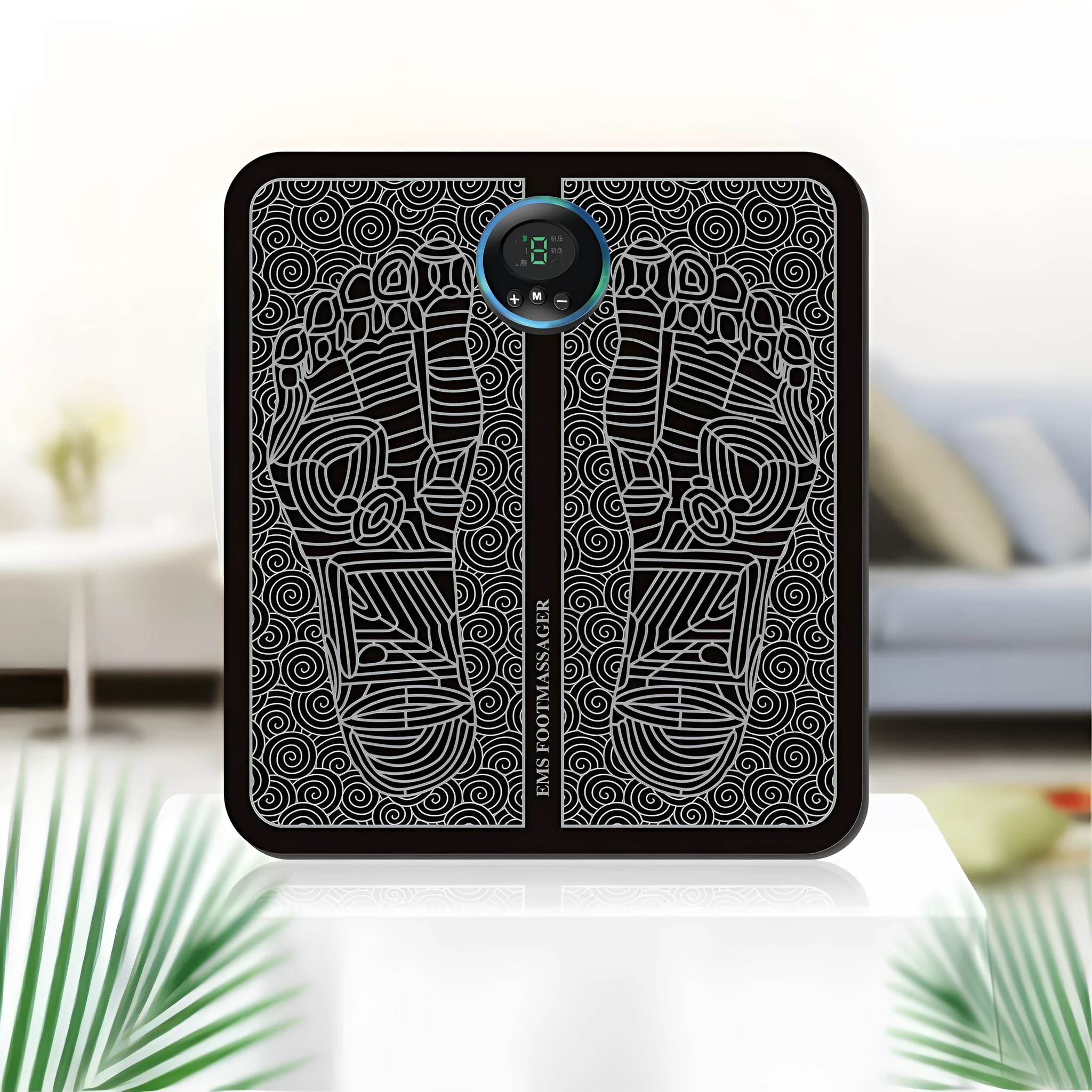 Pulse Sole foot massage pad with EMS and heat technology, grey pad with control unit