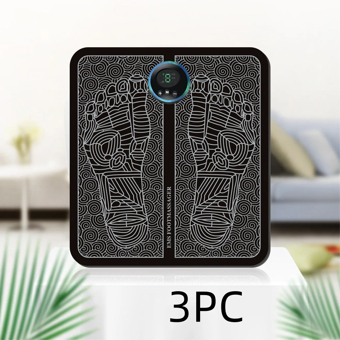 Pulse Sole foot massage pad with EMS and heat technology, grey pad with control unit