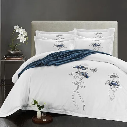 Four-piece 100% pure cotton bedding set with plain pattern, 60-thread-count twill weave, reactive dyeing, in 200x230cm size