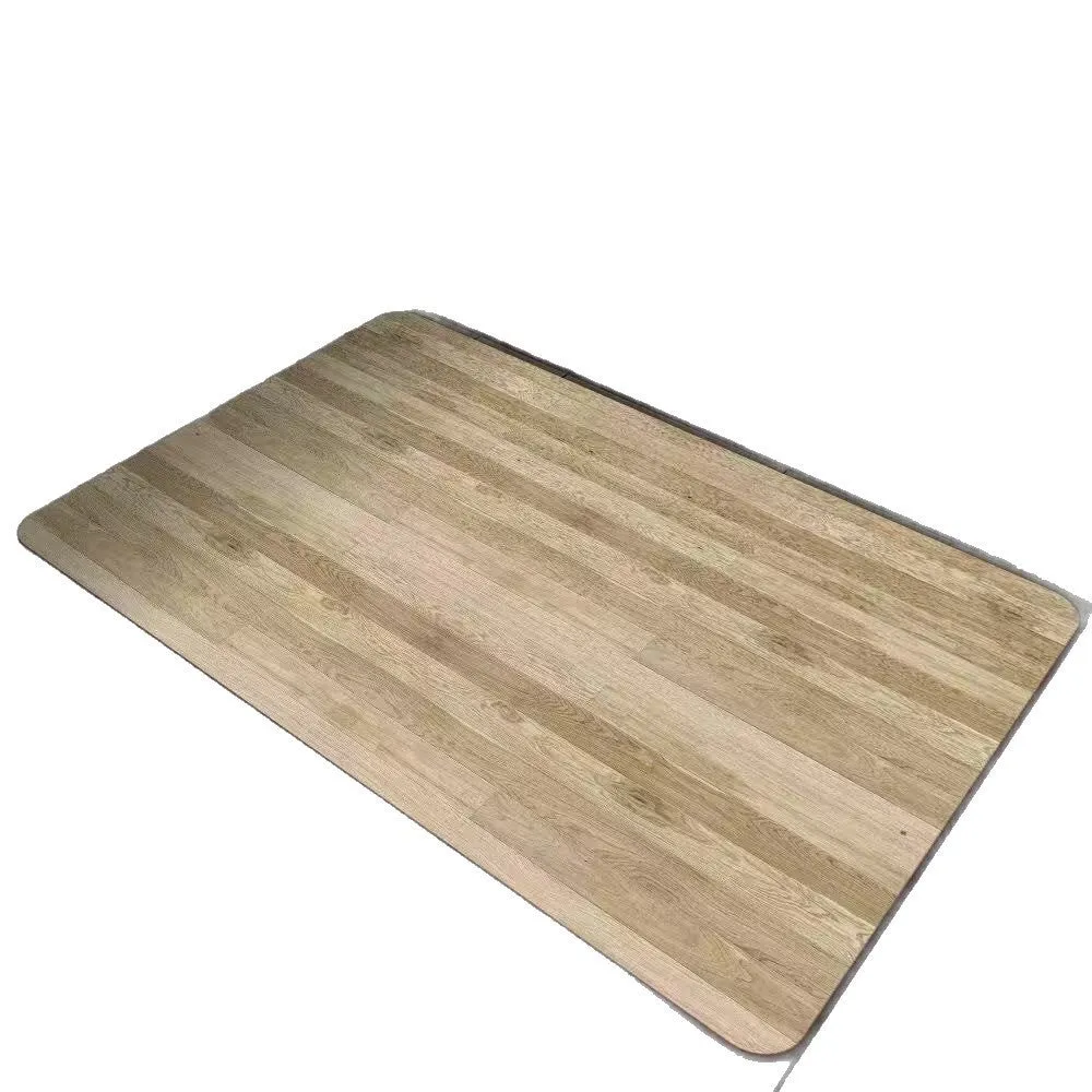 Square American style bathroom floor mat with wood grain geometric pattern in diatom ooze material.