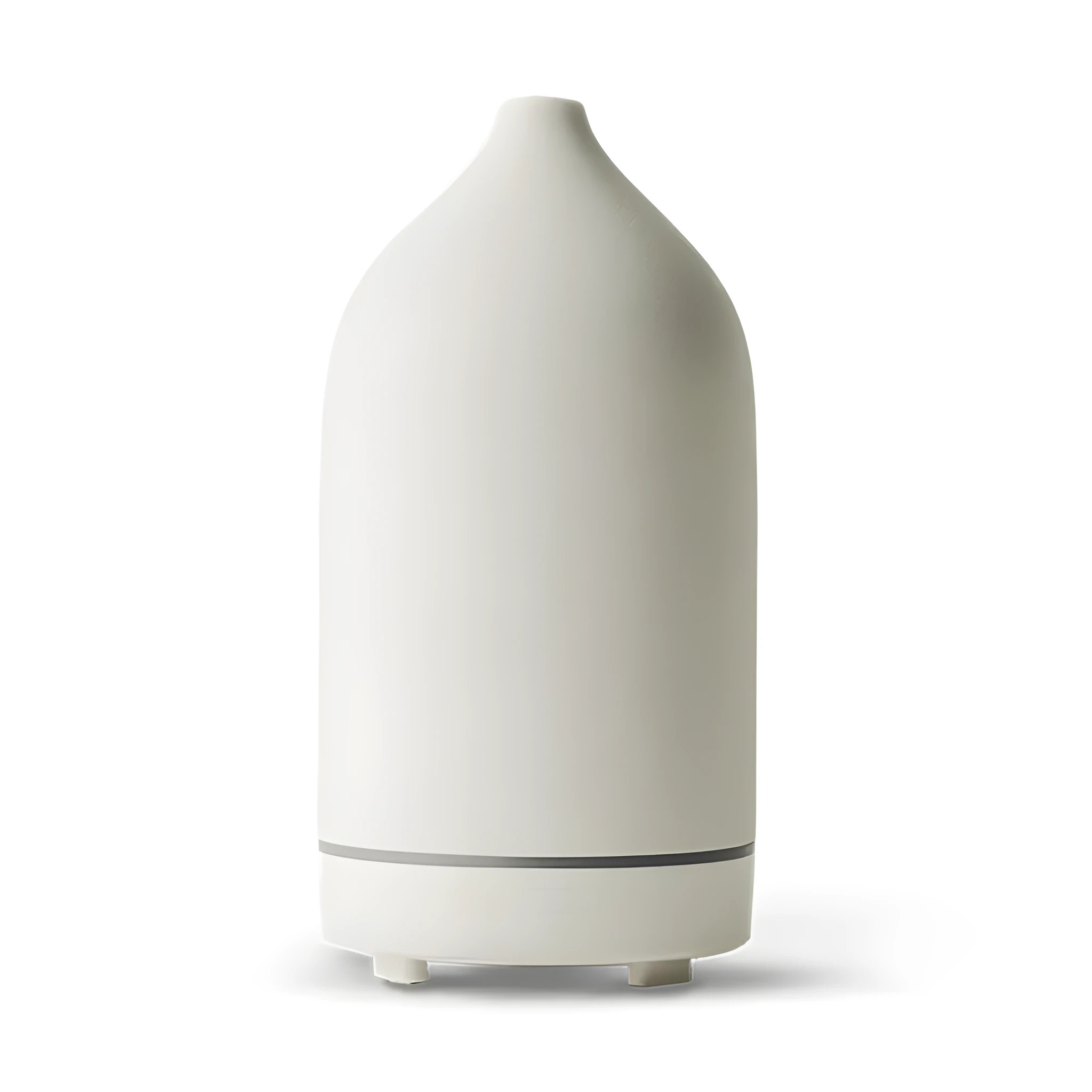 Ceramic aroma diffuser humidifier with 160ml tank, white ceramic finish, single mist outlet, on a wooden table.