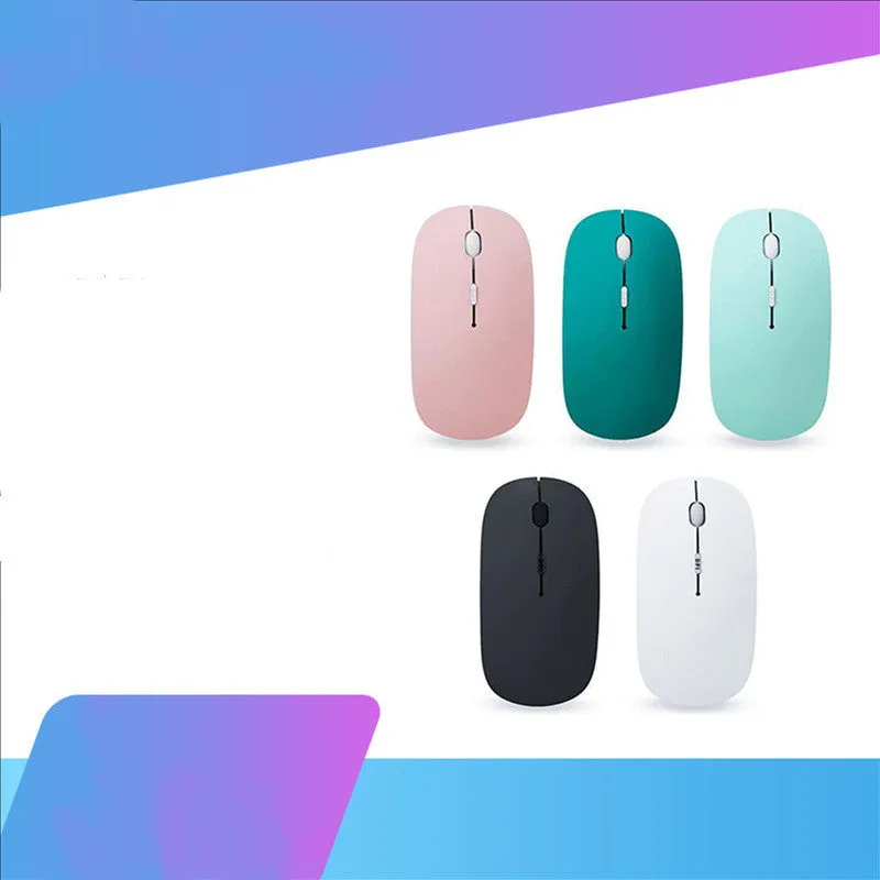 Ultra-thin dual-mode wireless Bluetooth mouse with four-way wheel and adjustable DPI in black