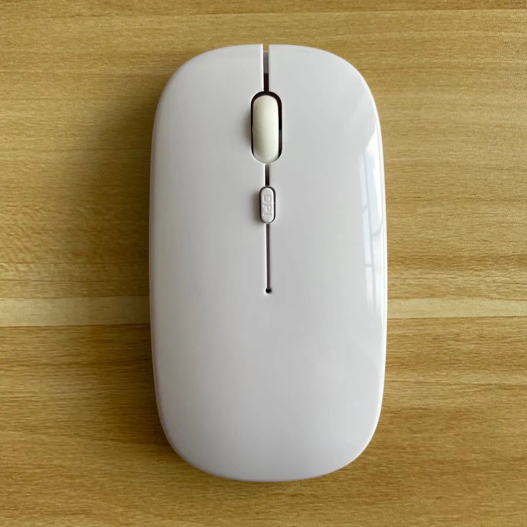 Ultra-thin dual-mode wireless Bluetooth mouse with four-way wheel and adjustable DPI in black