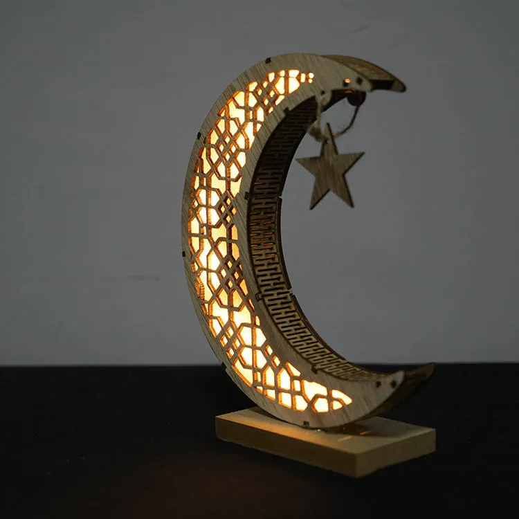 MDF hanging ornament with engraved calligraphy design in wood moon colour, 21x11x6cm