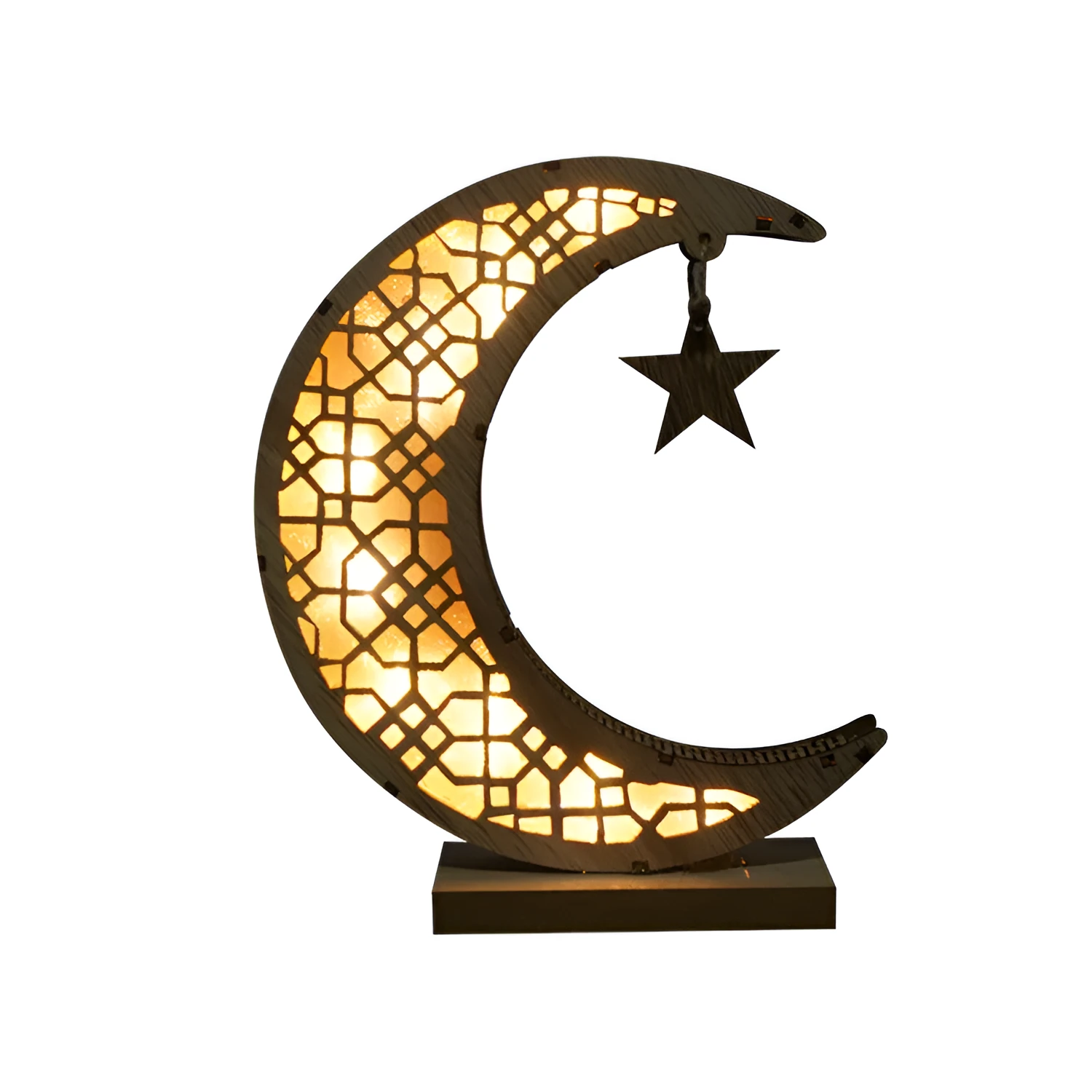 MDF hanging ornament with engraved calligraphy design in wood moon colour, 21x11x6cm
