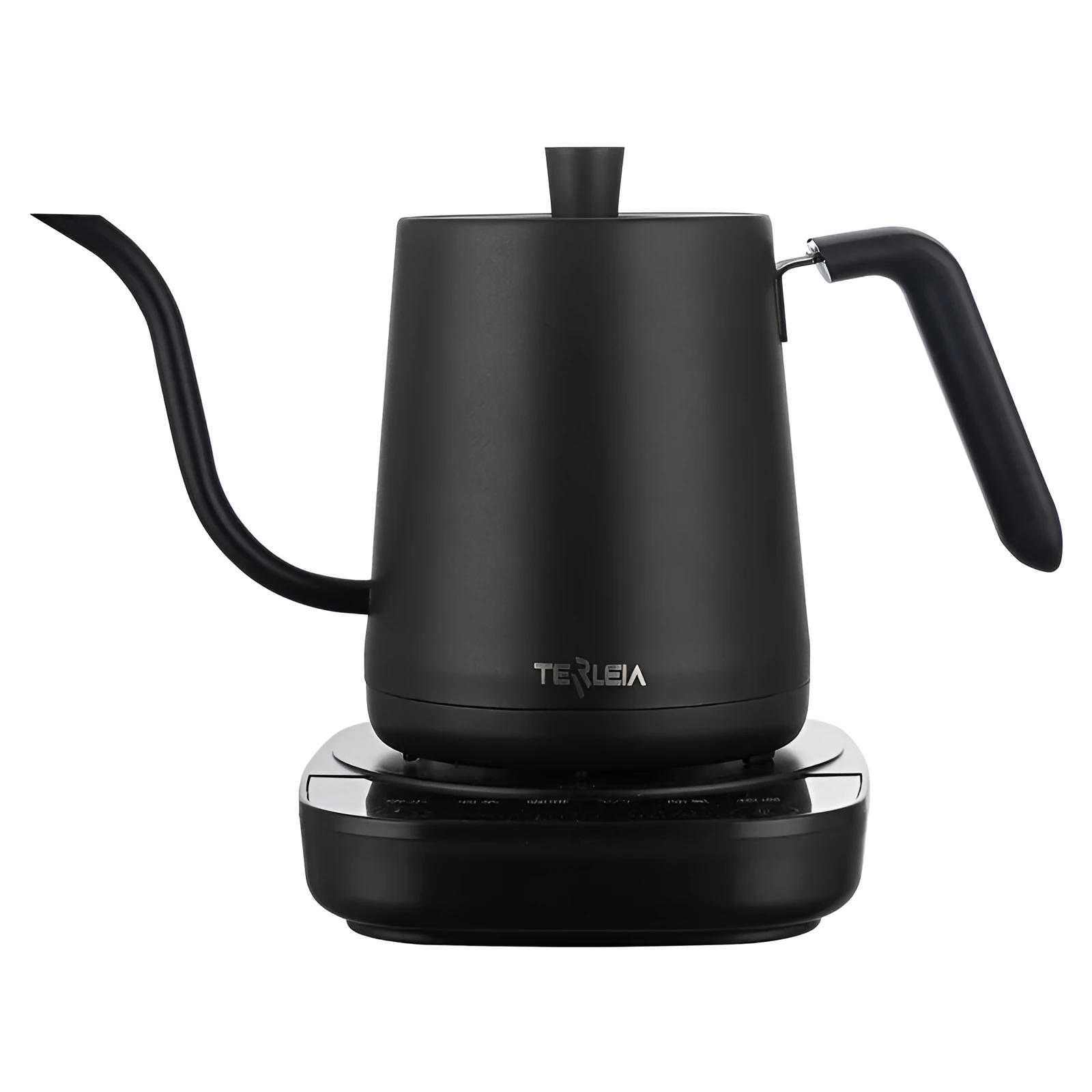 Black slender mouth stainless steel electric kettle with touch operation for office