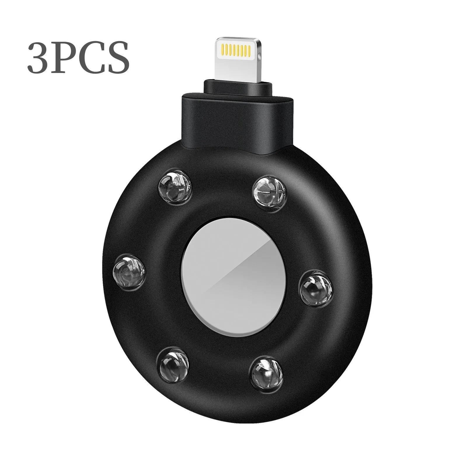 Anti-sneak camera detector wireless audio alarm in black plastic casing with Type-C port