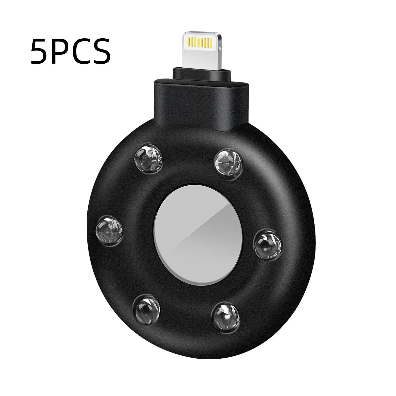 Anti-sneak camera detector wireless audio alarm in black plastic casing with Type-C port