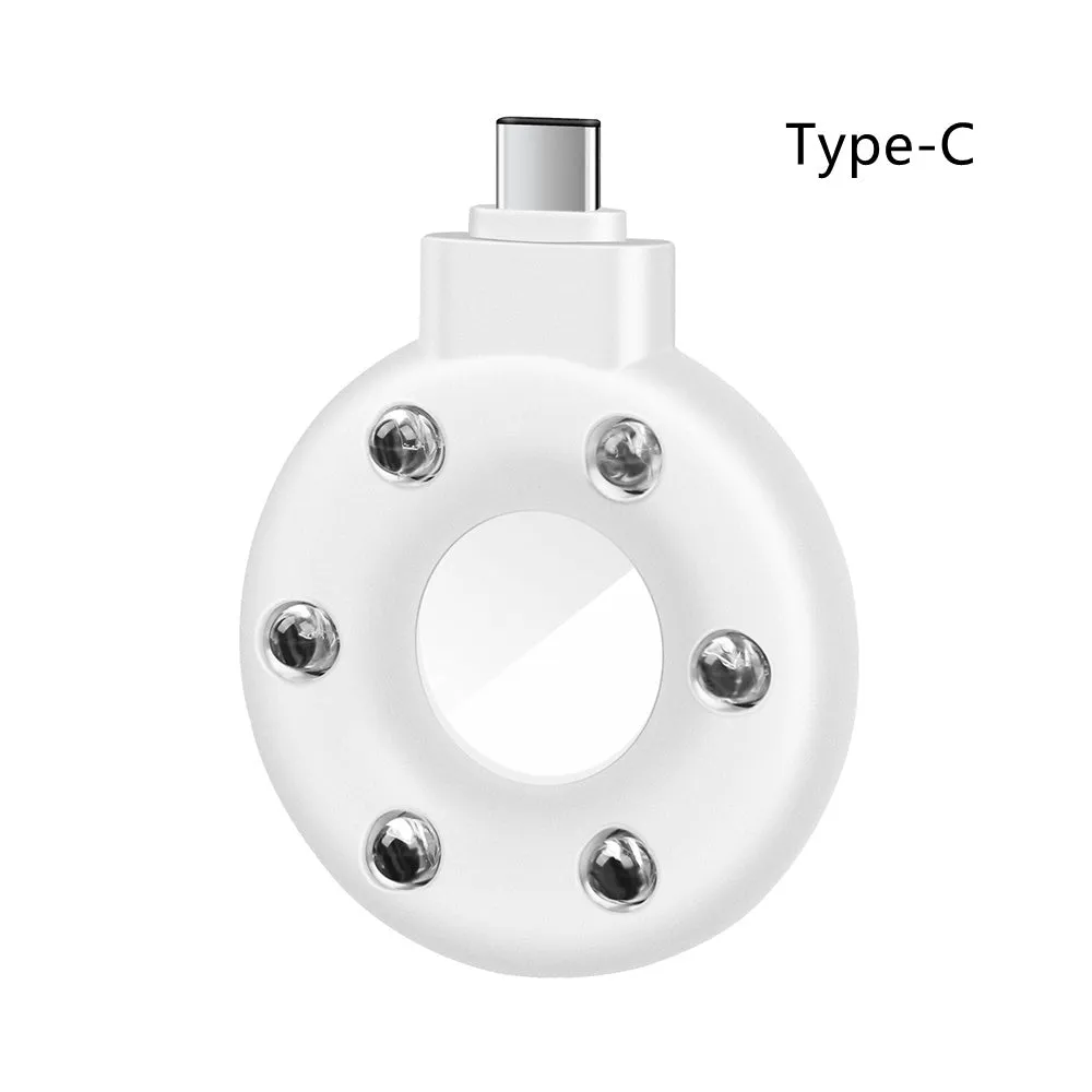 Anti-sneak camera detector wireless audio alarm in black plastic casing with Type-C port