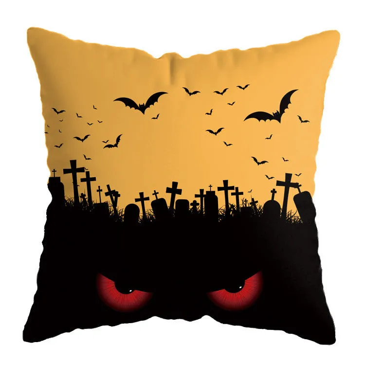 Linen skull Halloween pillow cover 45x45cm decorative throw pillow case on sofa