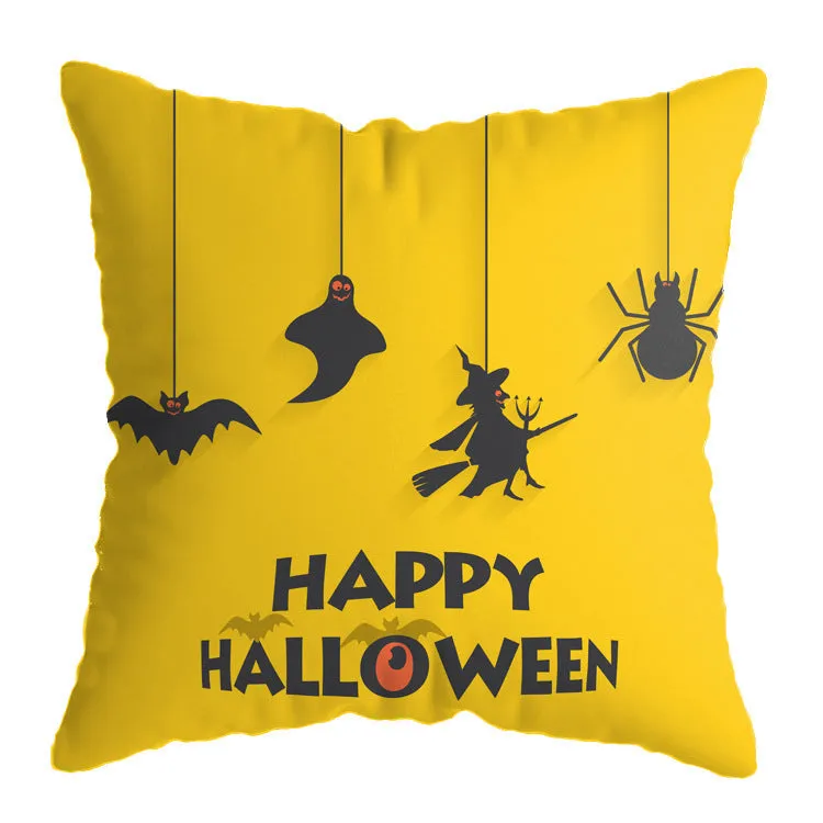 Linen skull Halloween pillow cover 45x45cm decorative throw pillow case on sofa