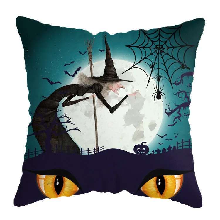 Linen skull Halloween pillow cover 45x45cm decorative throw pillow case on sofa