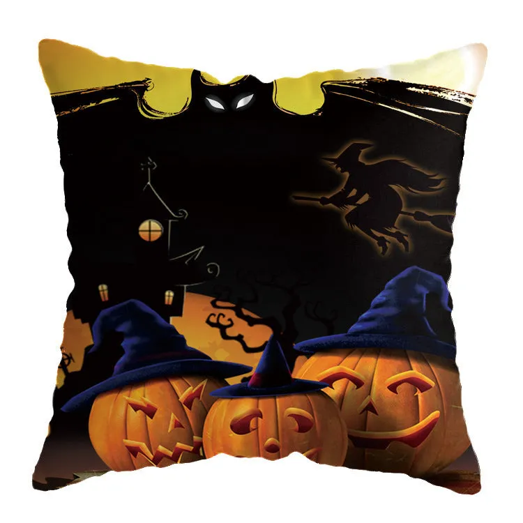 Linen skull Halloween pillow cover 45x45cm decorative throw pillow case on sofa