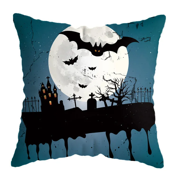 Linen skull Halloween pillow cover 45x45cm decorative throw pillow case on sofa