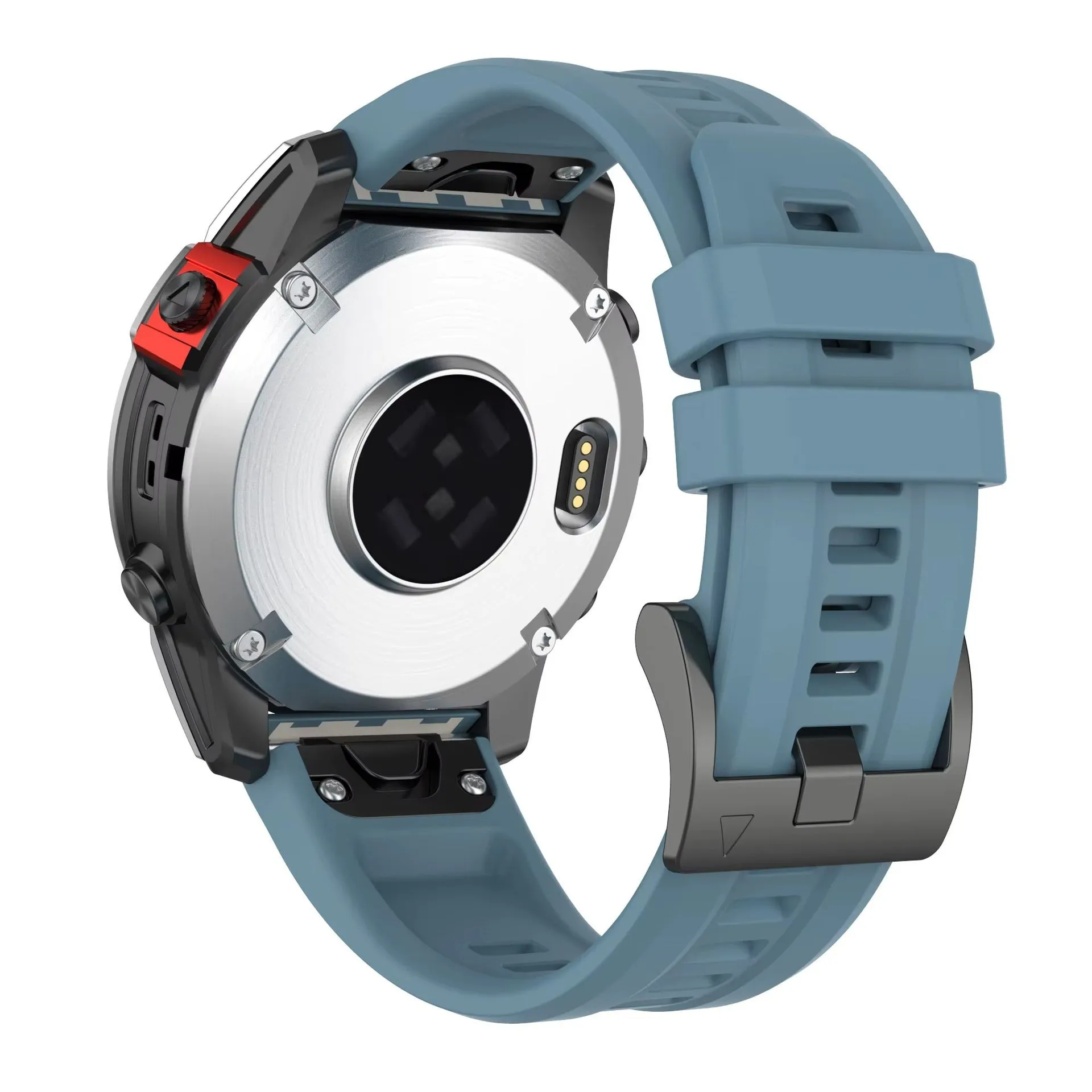 Jiaming Fenix7 compatible quick release silicone watchband in multiple colours on a white background.