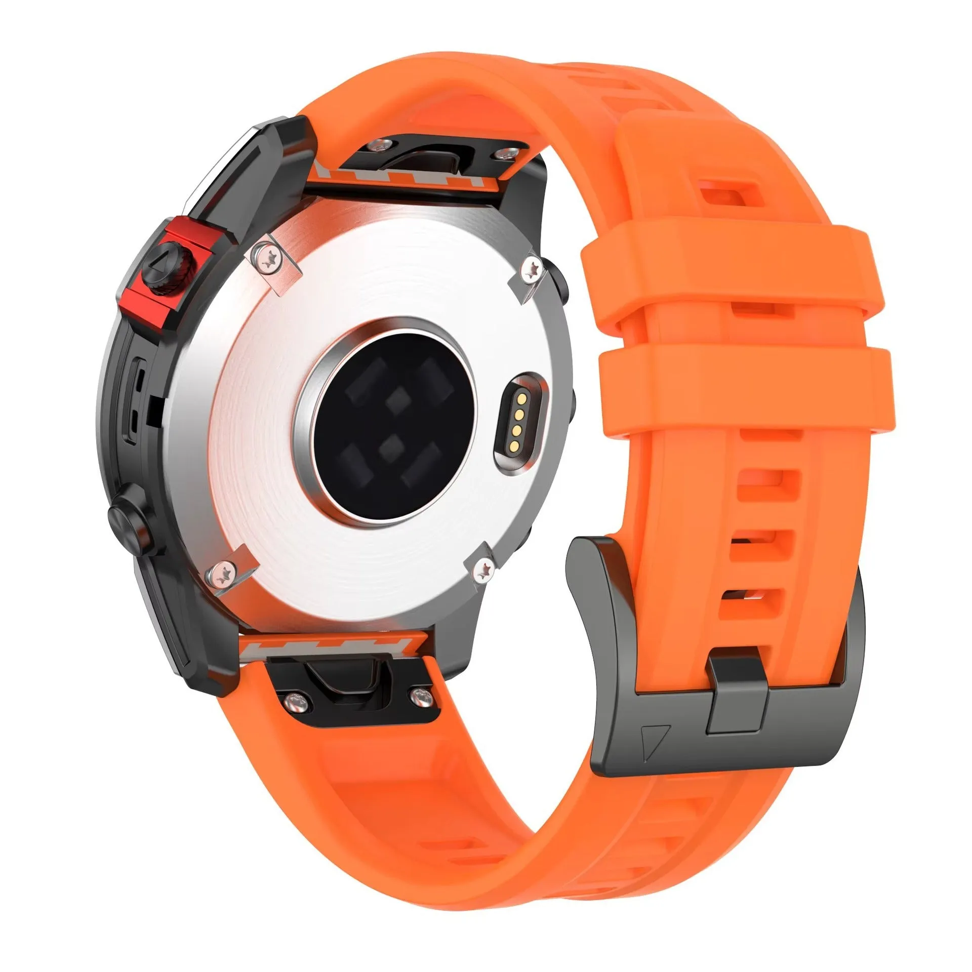 Jiaming Fenix7 compatible quick release silicone watchband in multiple colours on a white background.