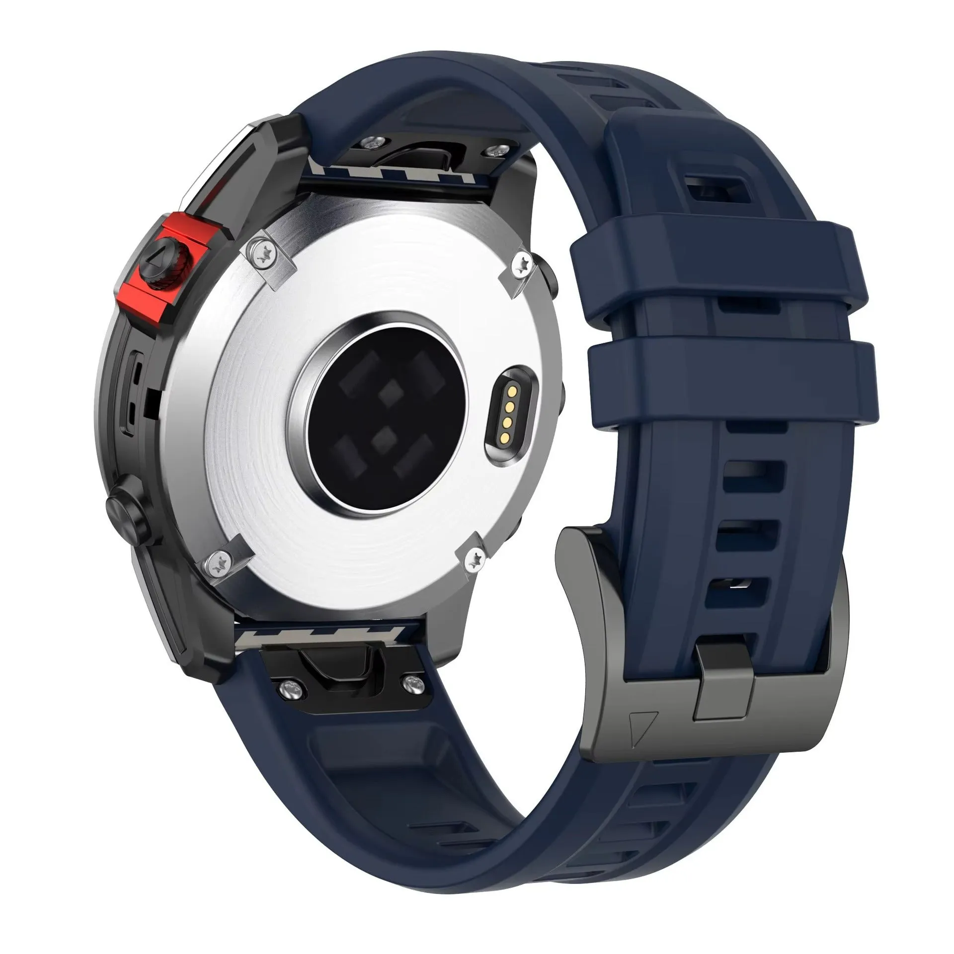 Jiaming Fenix7 compatible quick release silicone watchband in multiple colours on a white background.