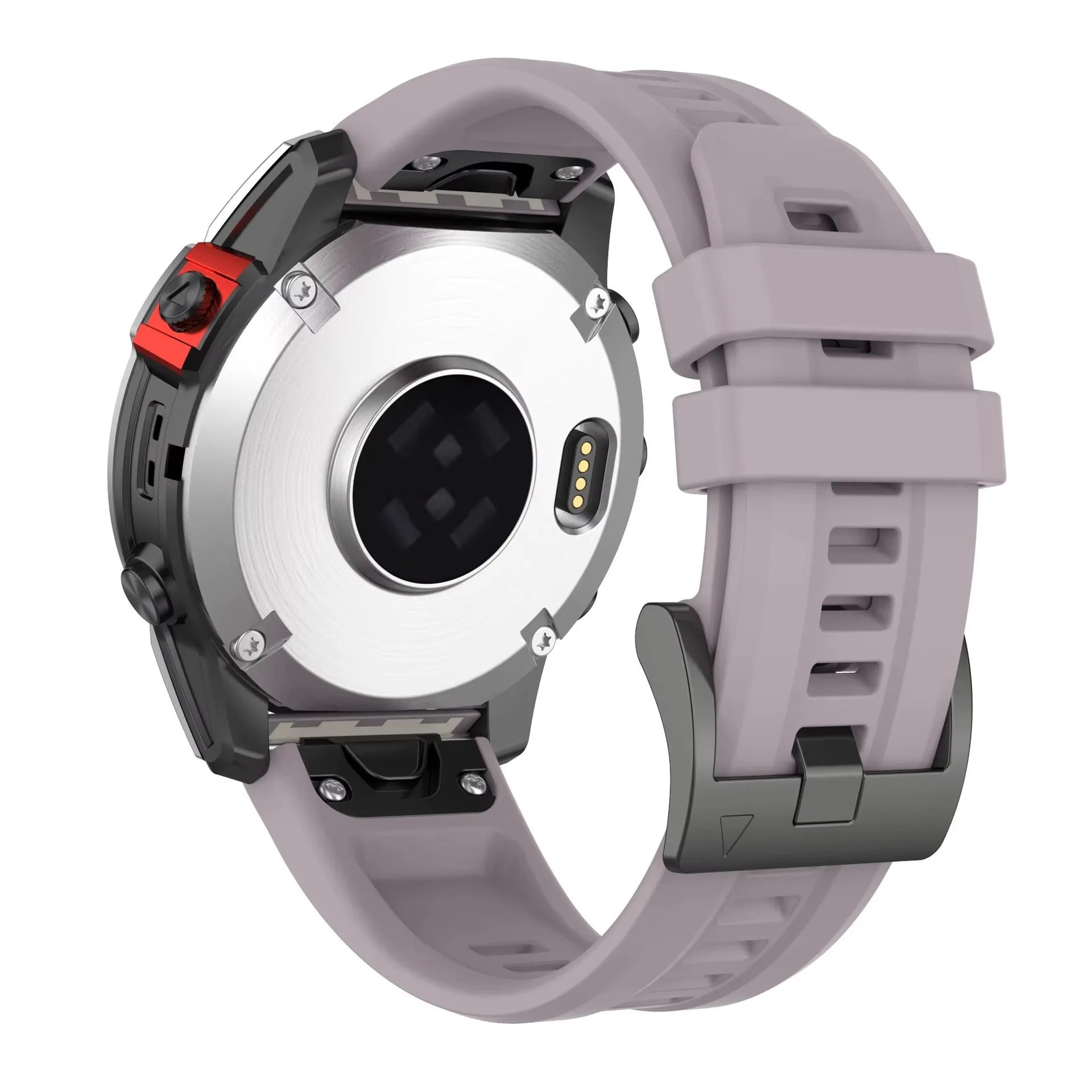 Jiaming Fenix7 compatible quick release silicone watchband in multiple colours on a white background.
