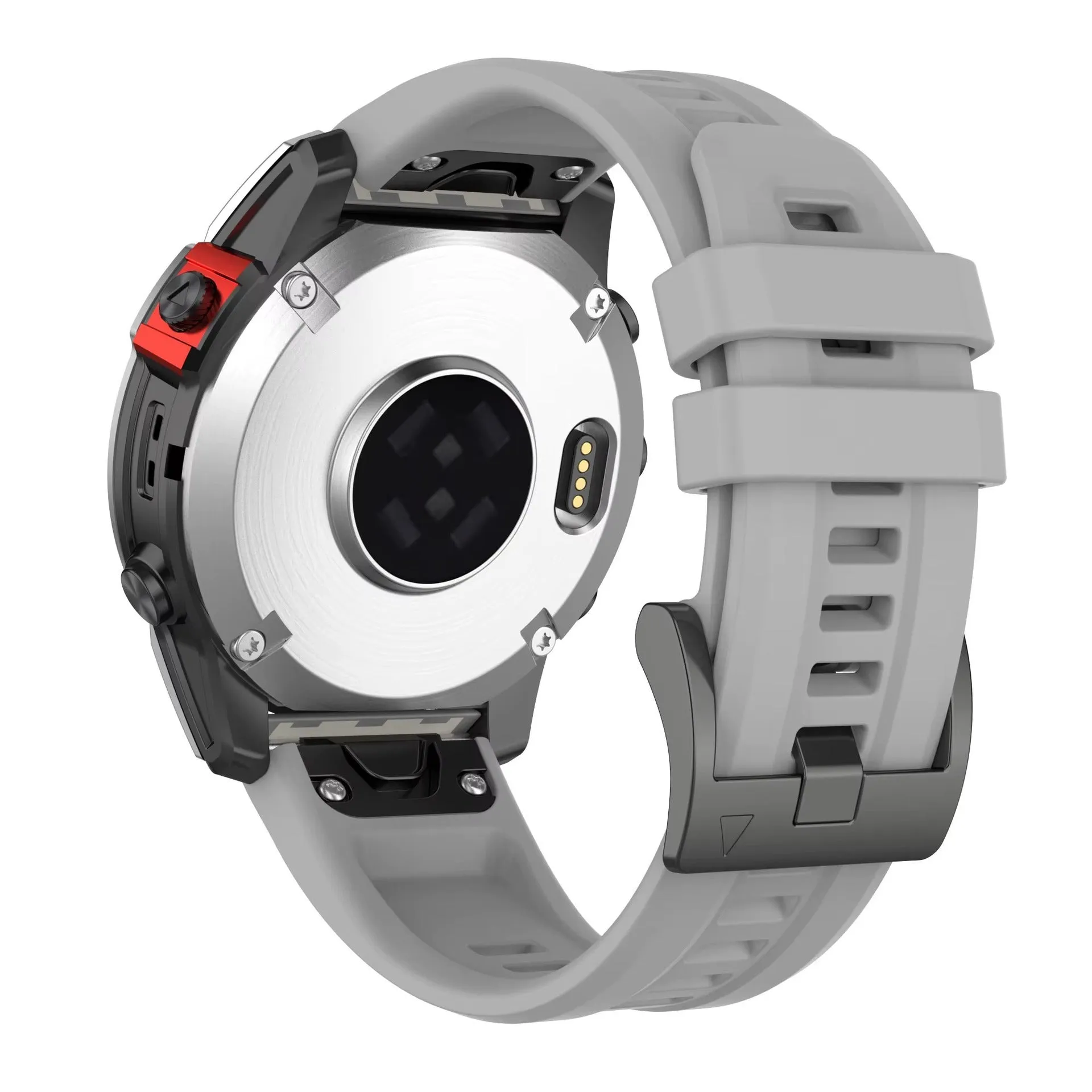 Jiaming Fenix7 compatible quick release silicone watchband in multiple colours on a white background.
