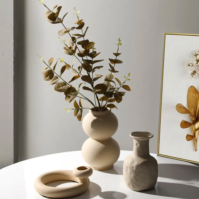 Modern minimalist geometric ceramic vase with painted surface in style A
