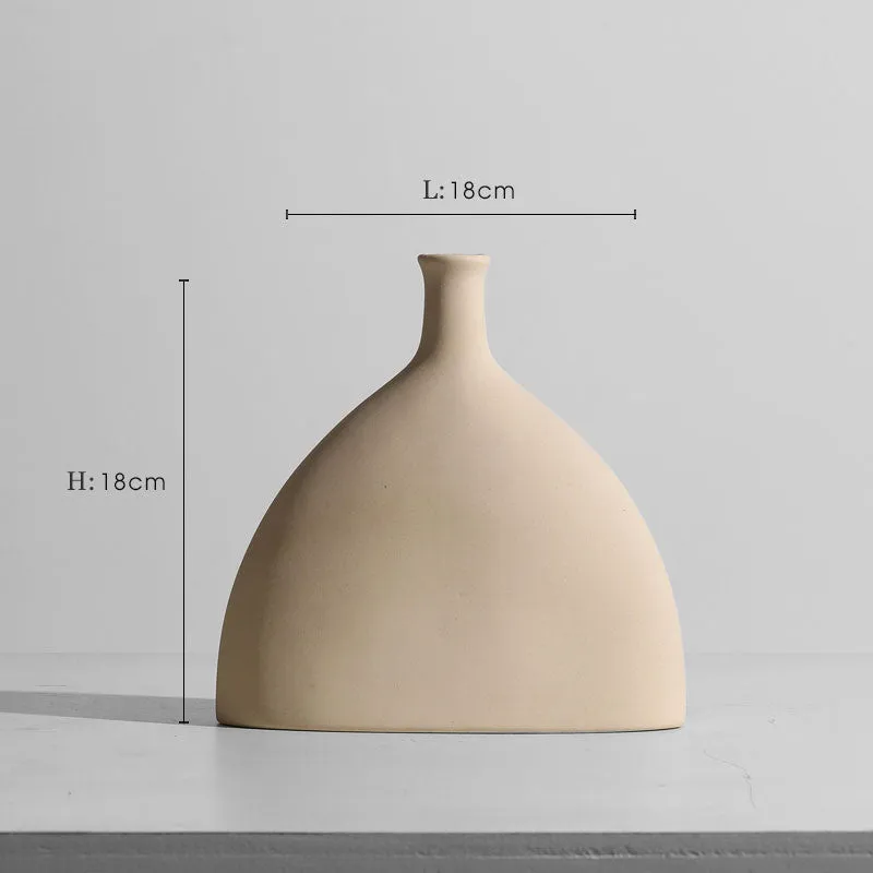 Modern minimalist geometric ceramic vase with painted surface in style A