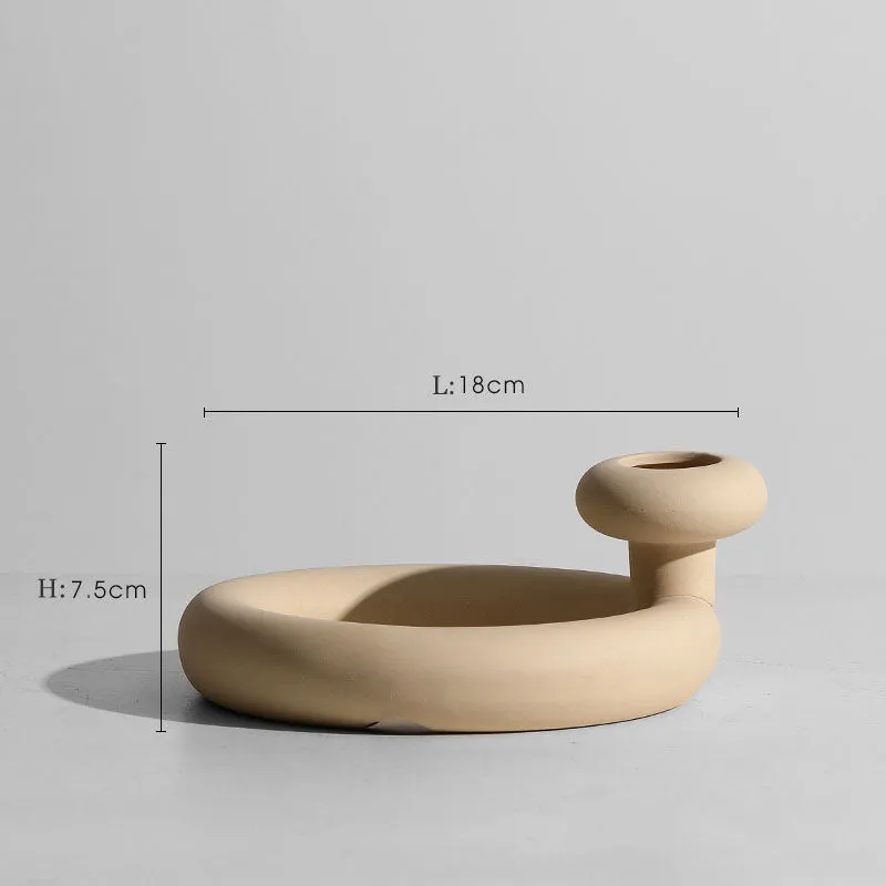 Modern minimalist geometric ceramic vase with painted surface in style A