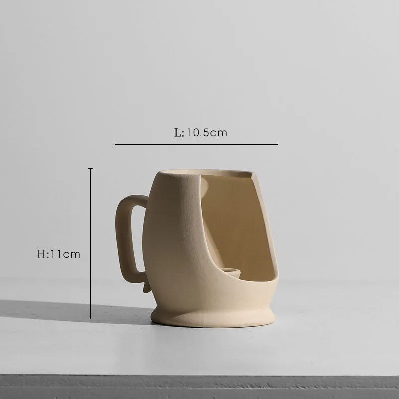 Modern minimalist geometric ceramic vase with painted surface in style A