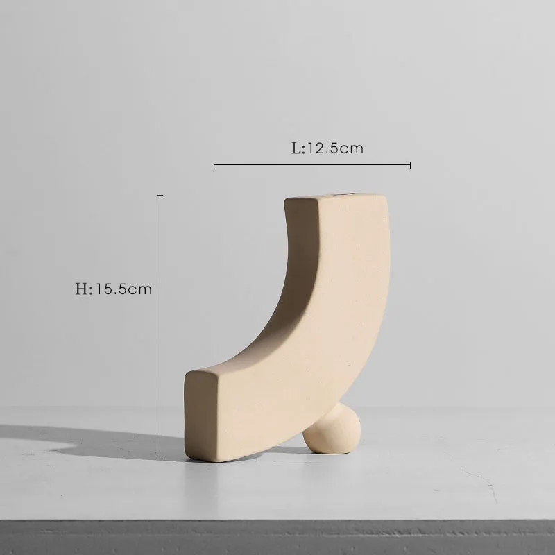 Modern minimalist geometric ceramic vase with painted surface in style A