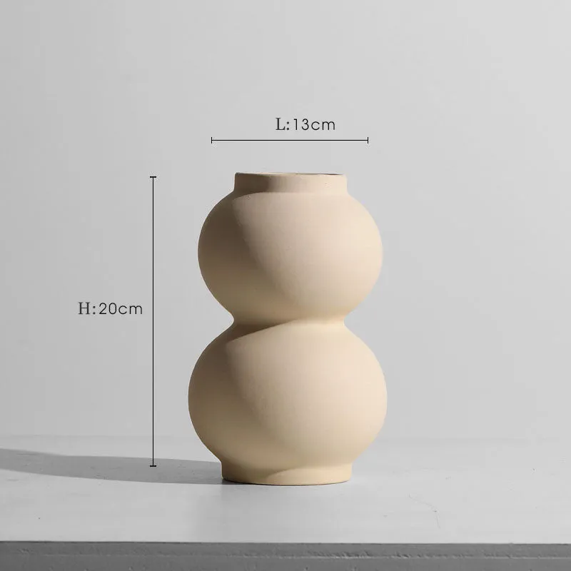 Modern minimalist geometric ceramic vase with painted surface in style A