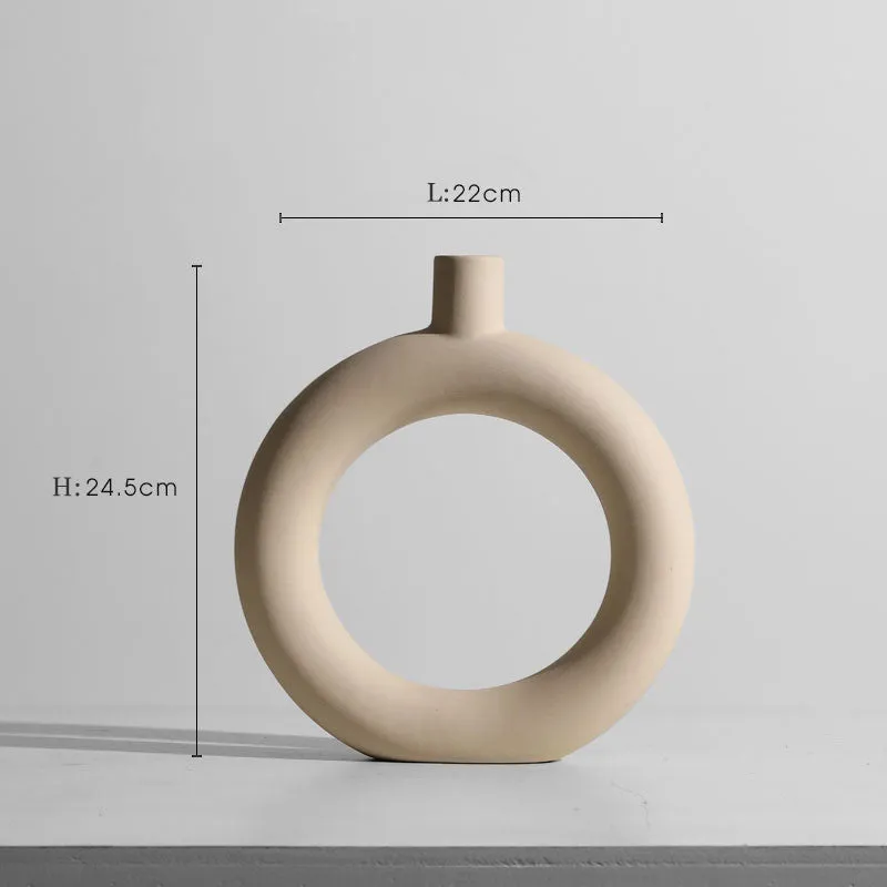 Modern minimalist geometric ceramic vase with painted surface in style A