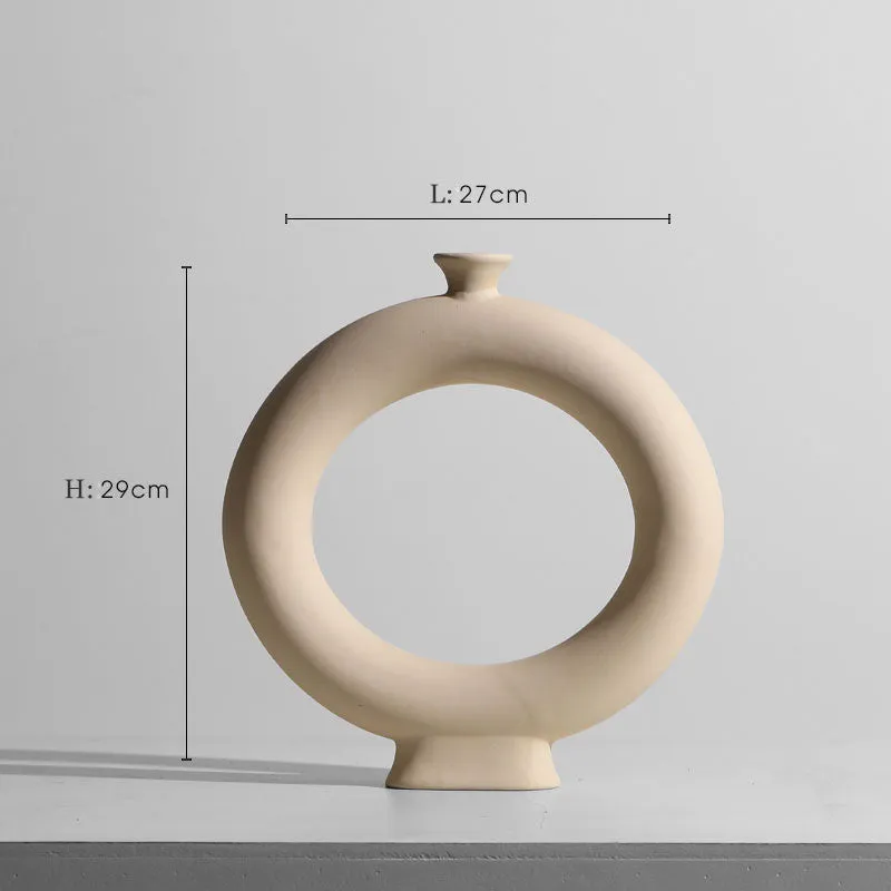 Modern minimalist geometric ceramic vase with painted surface in style A