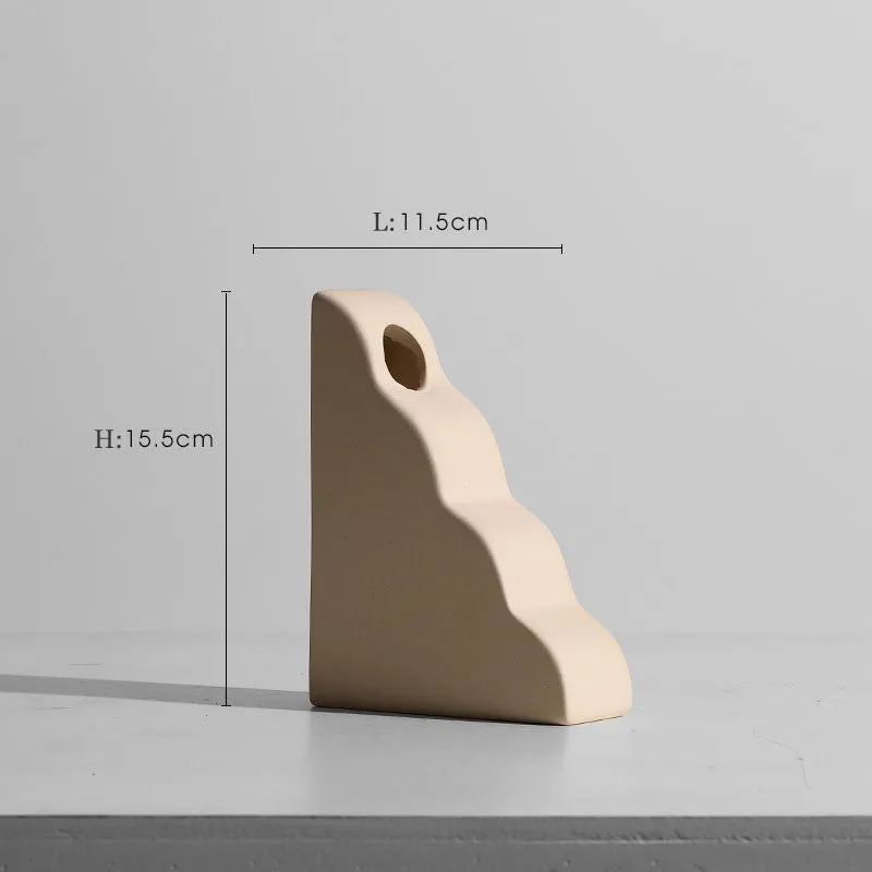 Modern minimalist geometric ceramic vase with painted surface in style A