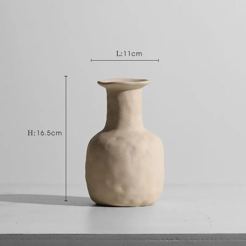 Modern minimalist geometric ceramic vase with painted surface in style A