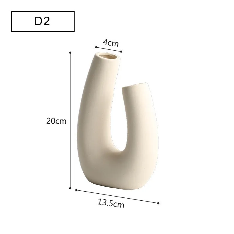 Modern minimalist geometric ceramic vase with painted surface in style A
