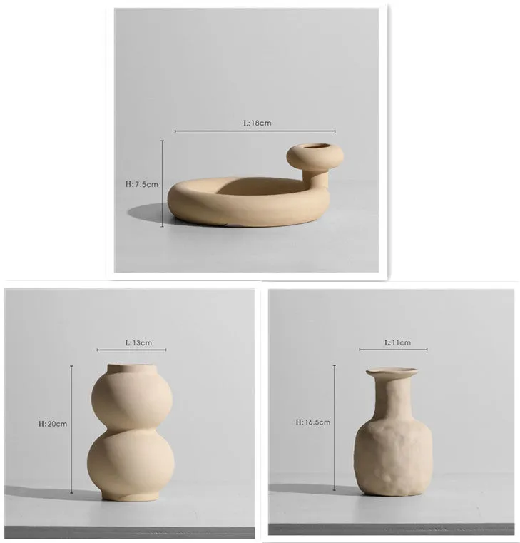 Modern minimalist geometric ceramic vase with painted surface in style A